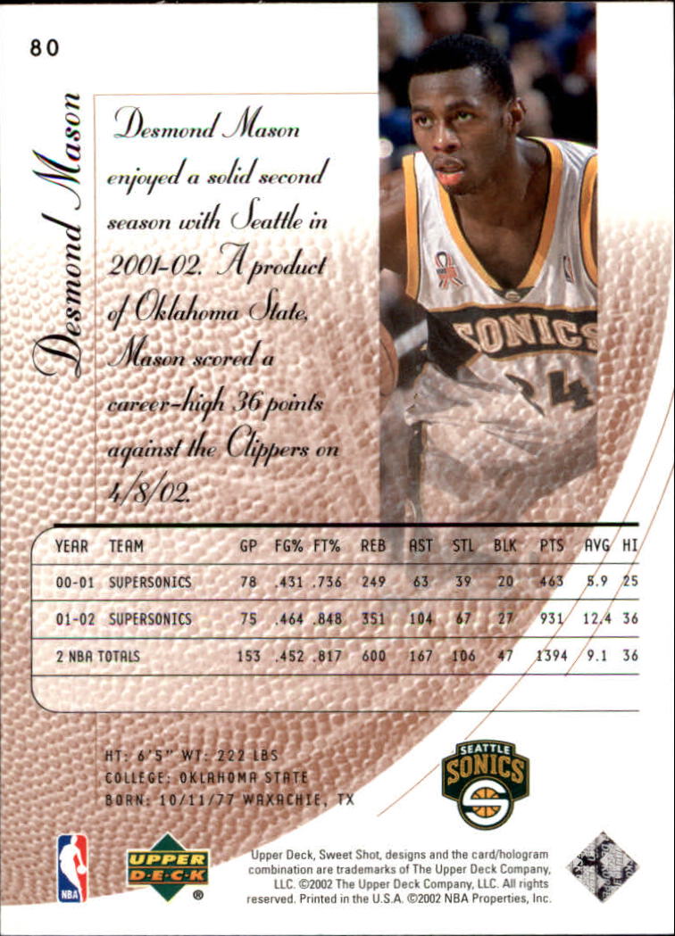 2002/2003 Sweet Shot (Upper Deck) Basketball - Picture 37 of 153