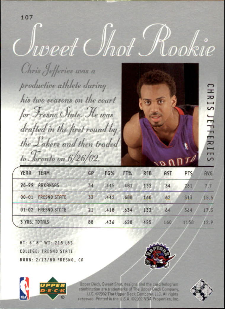 2002/2003 Sweet Shot (Upper Deck) Basketball - Picture 17 of 153