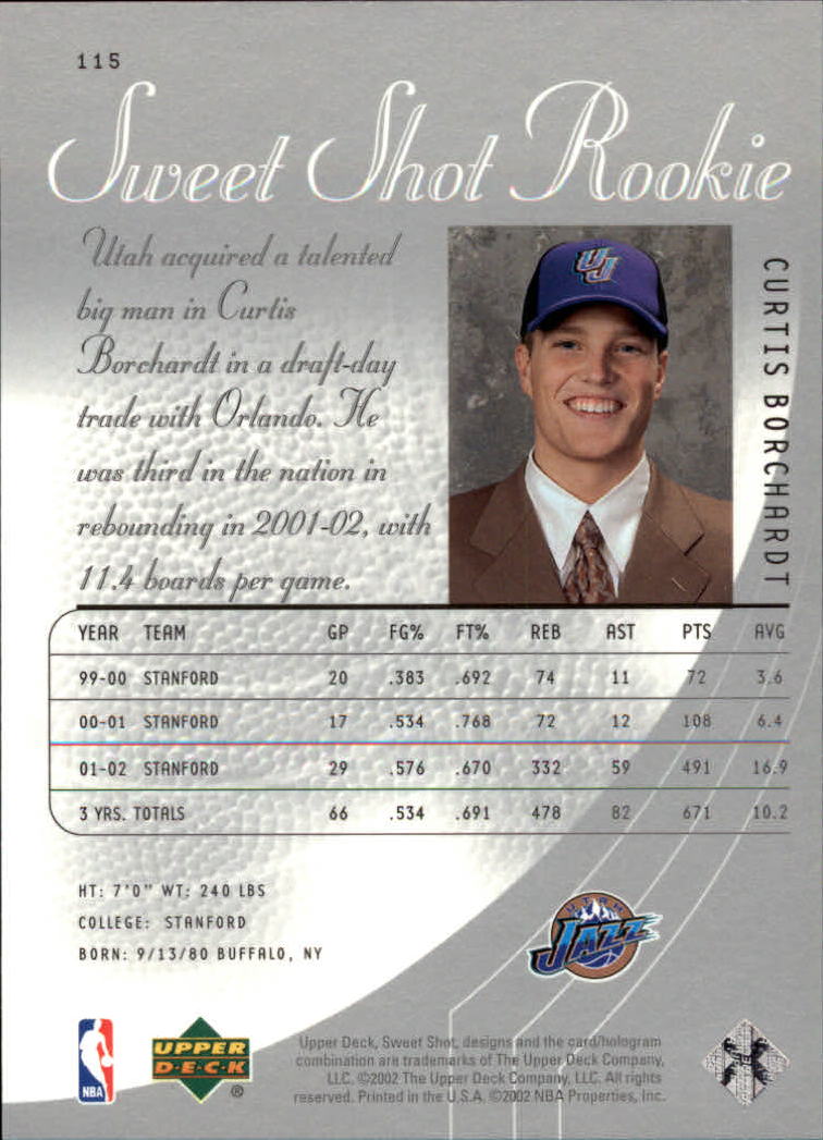 2002-03 Upper Deck Sweet Shot - Sweet Shot Rookie Vincent