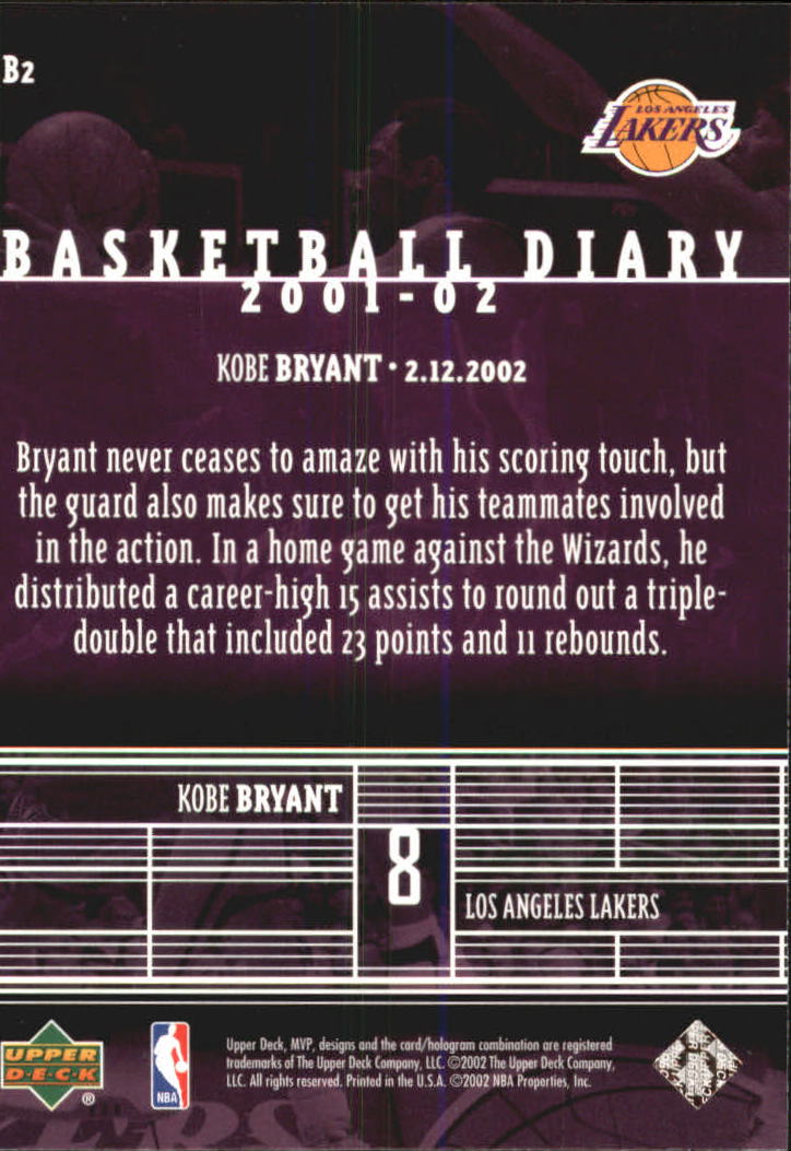 2002/2003 MVP (Upper Deck) Basketball Part 2 Insert and Parallel Cards - Picture 11 of 37
