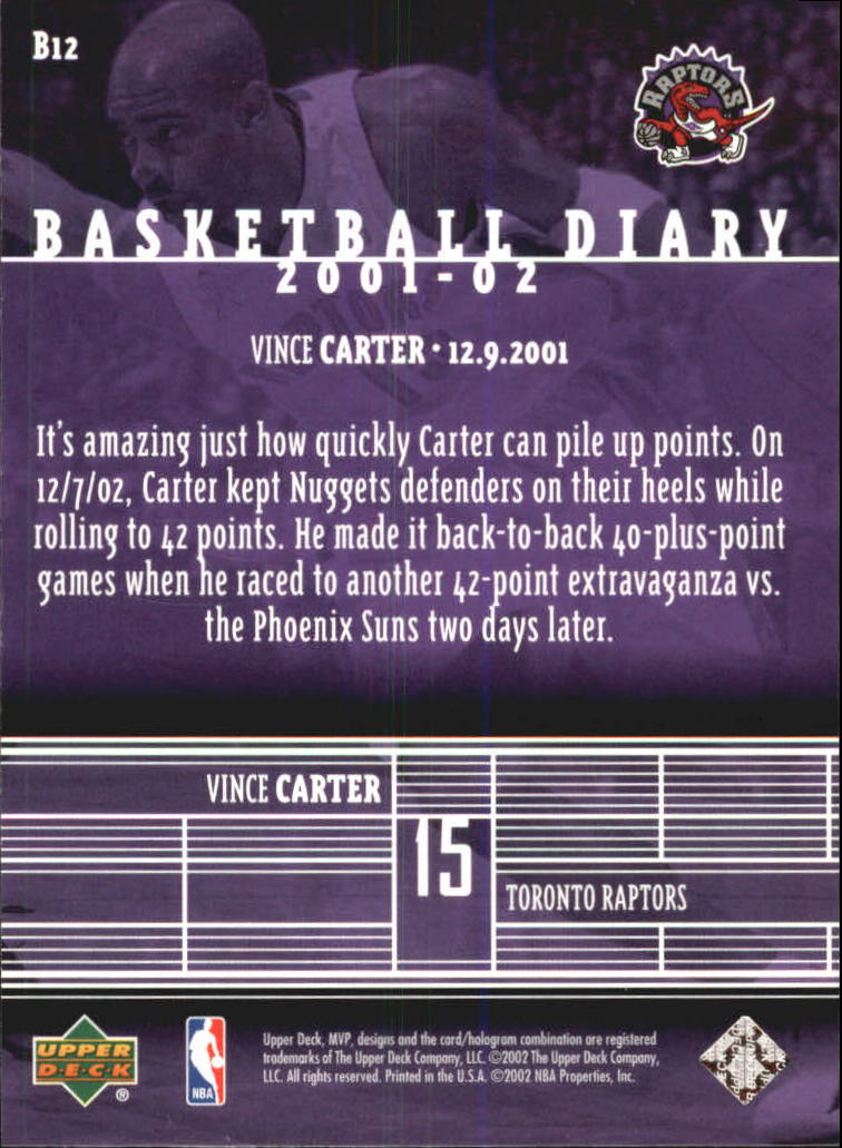 2002/2003 MVP (Upper Deck) Basketball Part 2 Insert and Parallel Cards - Picture 17 of 37