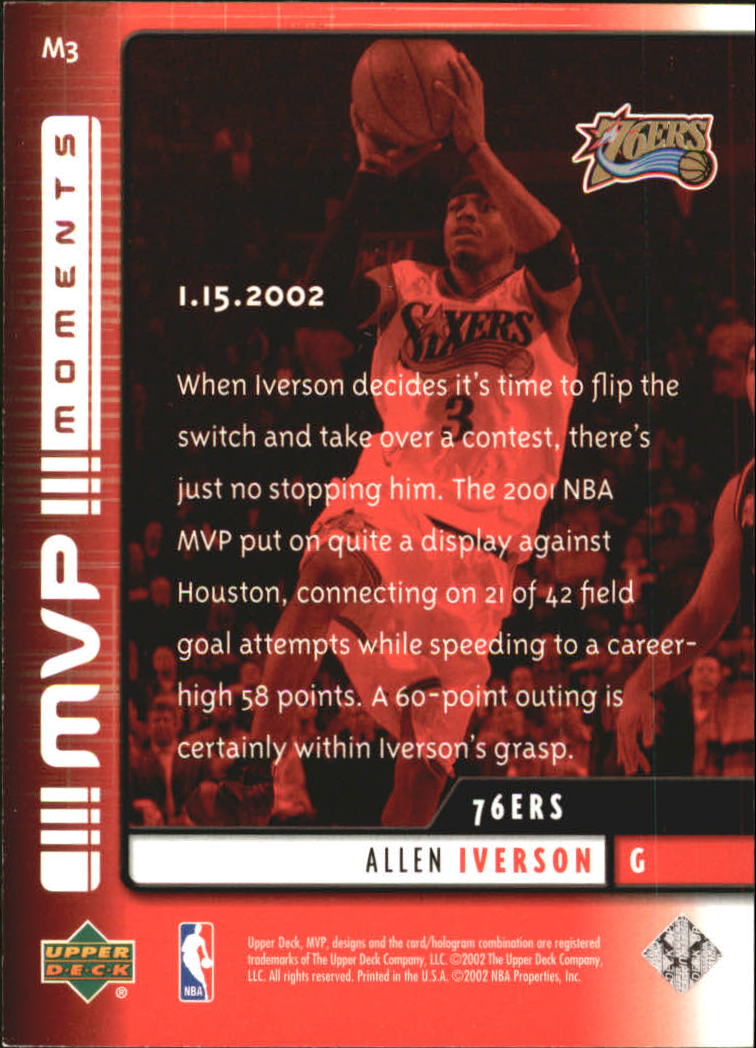 2002/2003 MVP (Upper Deck) Basketball Part 2 Insert and Parallel Cards - Picture 25 of 37
