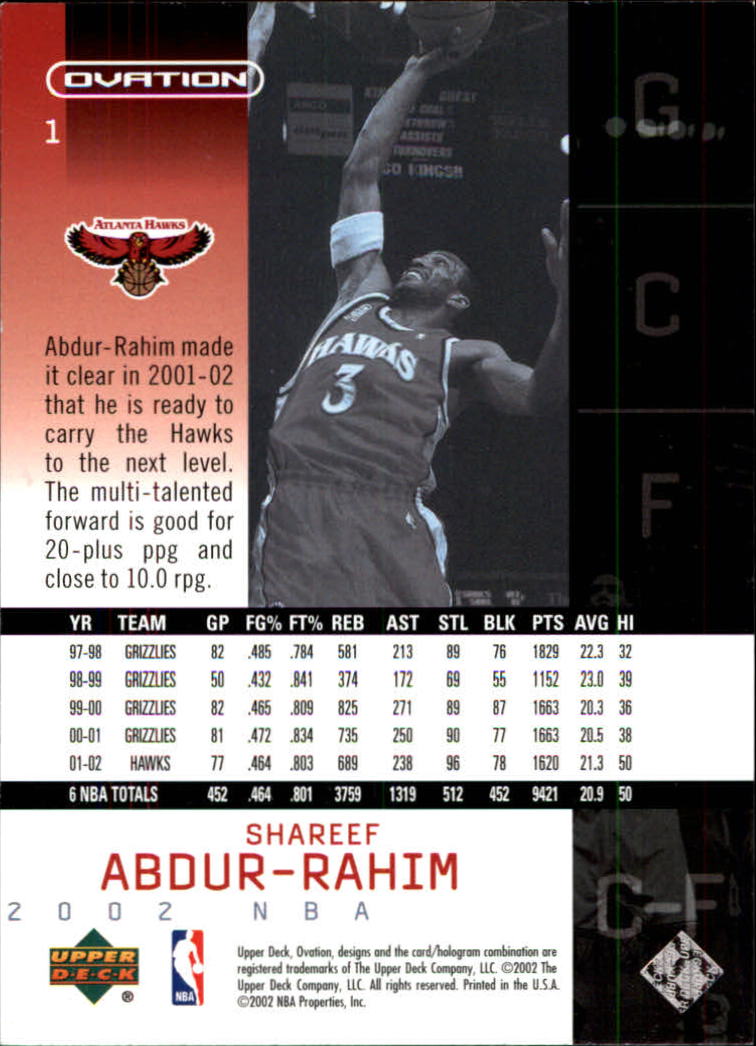 2002/2003 Ovation (Upper Deck) Basketball - Picture 225 of 225