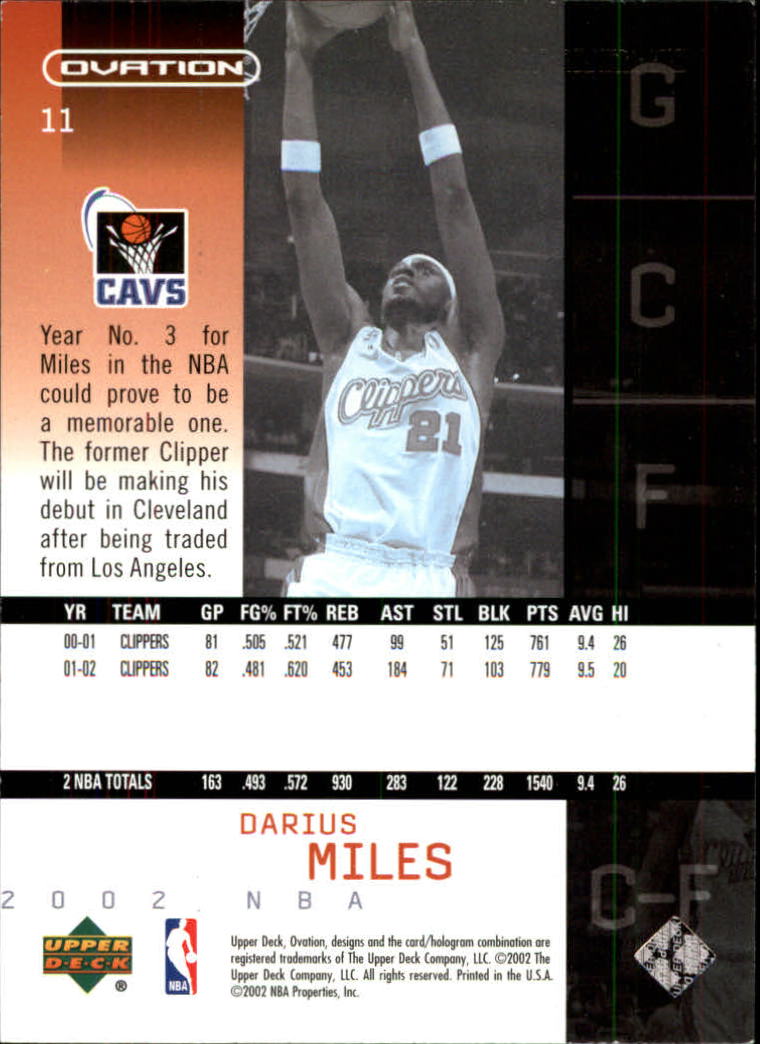 2002/2003 Ovation (Upper Deck) Basketball - Picture 205 of 225