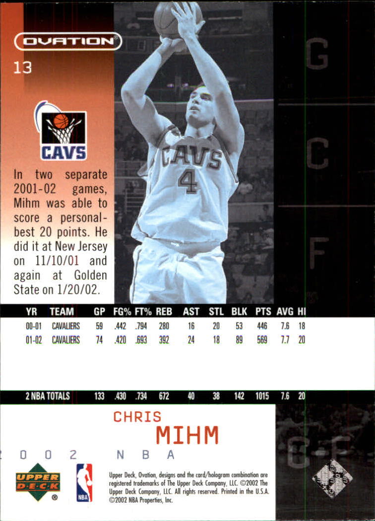 2002/2003 Ovation (Upper Deck) Basketball - Picture 201 of 225