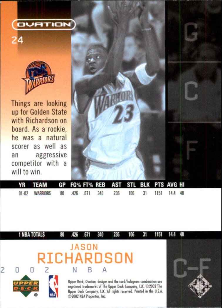 2002/2003 Ovation (Upper Deck) Basketball - Picture 179 of 225