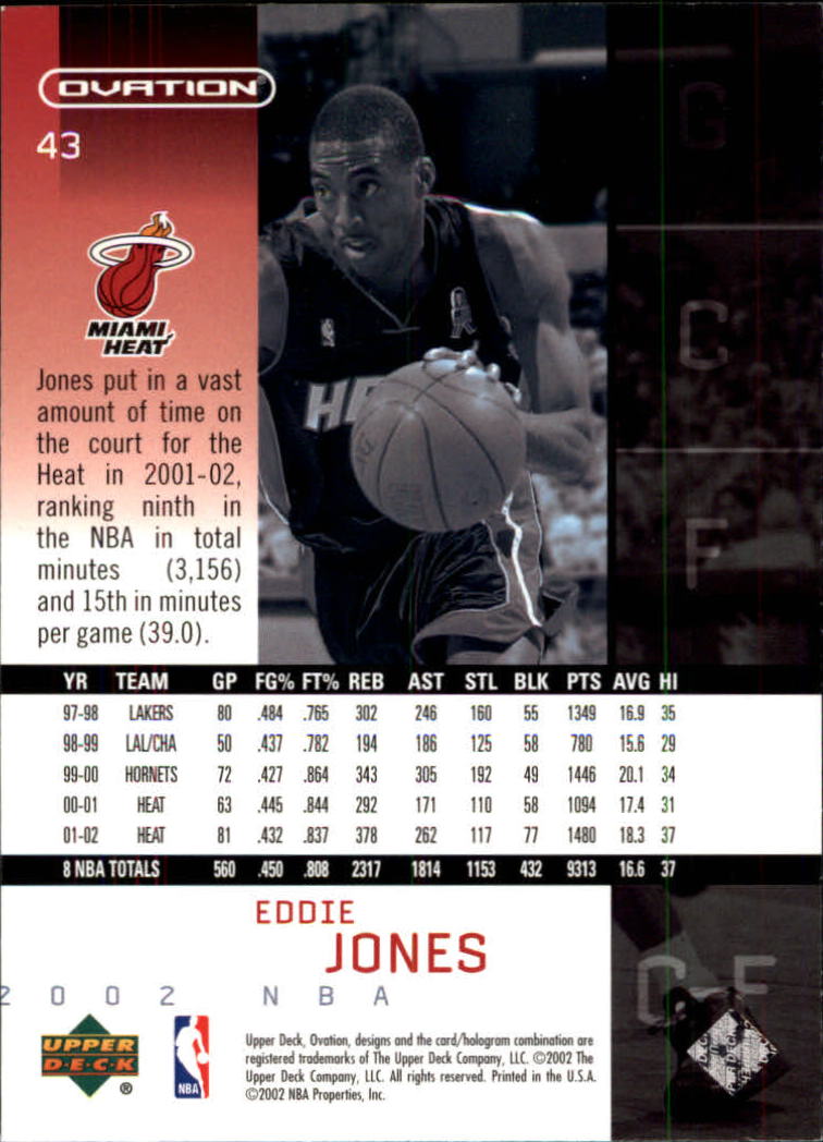 2002/2003 Ovation (Upper Deck) Basketball - Picture 141 of 225