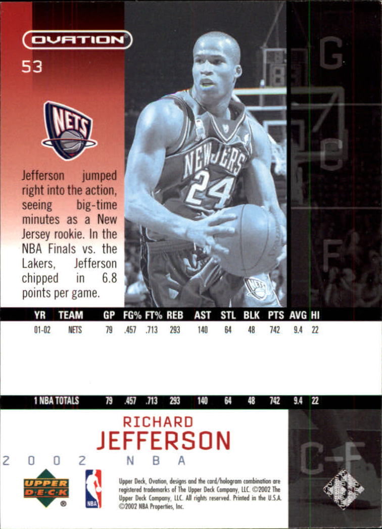 2002/2003 Ovation (Upper Deck) Basketball - Picture 121 of 225