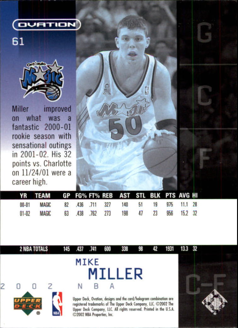 2002/2003 Ovation (Upper Deck) Basketball - Picture 107 of 225