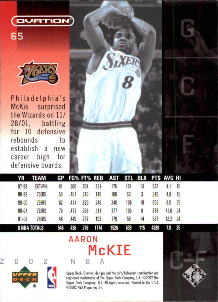 2002/2003 Ovation (Upper Deck) Basketball - Picture 99 of 225