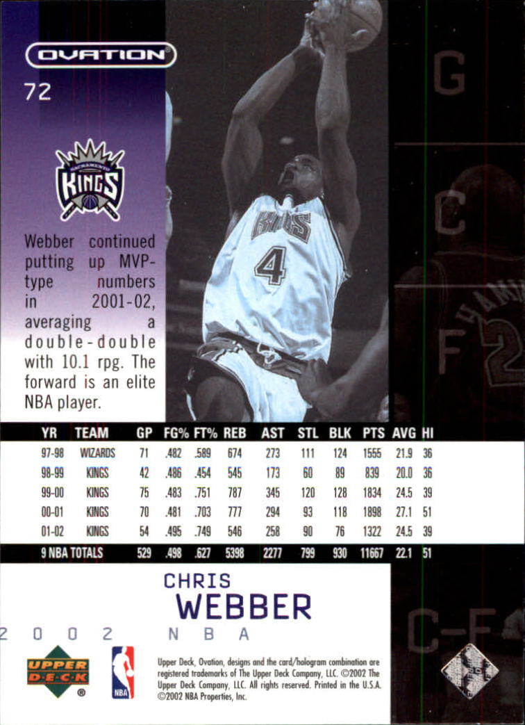 2002/2003 Ovation (Upper Deck) Basketball - Picture 85 of 225
