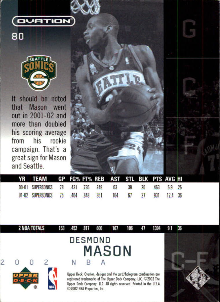 2002/2003 Ovation (Upper Deck) Basketball - Picture 69 of 225