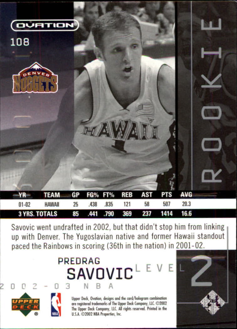 2002/2003 Ovation (Upper Deck) Basketball - Picture 35 of 225
