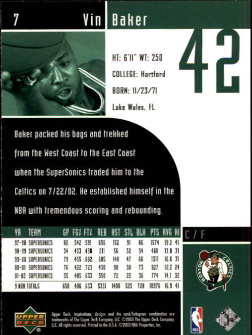 2002/2003 Inspirations (Upper Deck) Basketball - Picture 15 of 225