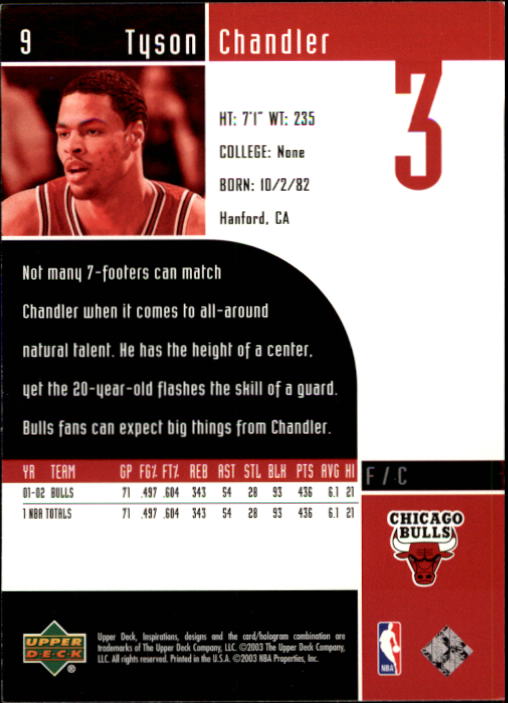 2002/2003 Inspirations (Upper Deck) Basketball - Picture 19 of 225