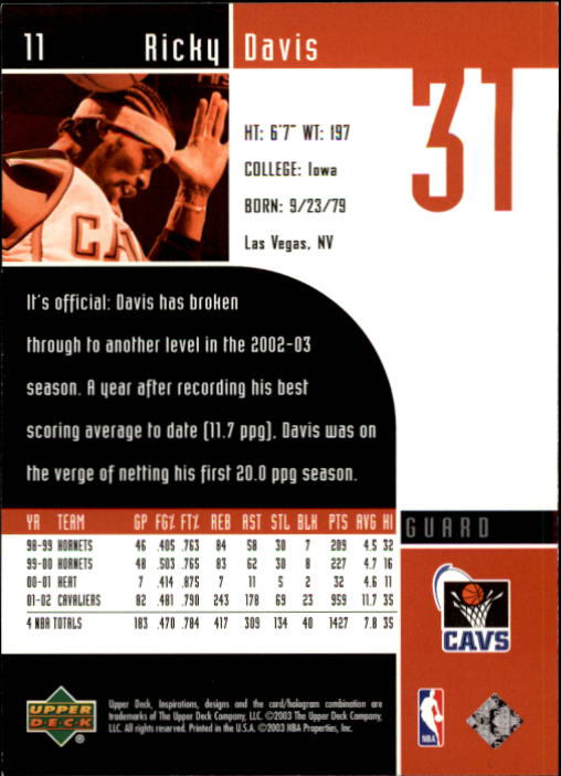 2002/2003 Inspirations (Upper Deck) Basketball - Picture 23 of 225