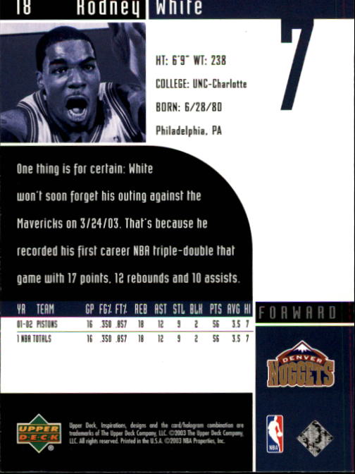 2002/2003 Inspirations (Upper Deck) Basketball - Picture 37 of 225