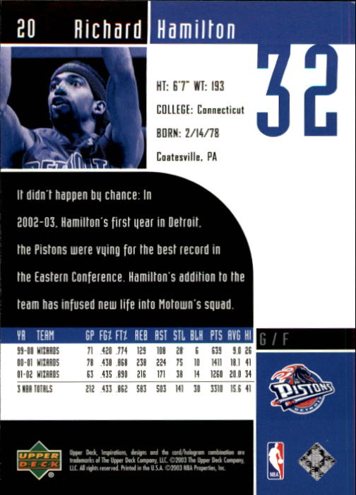 2002/2003 Inspirations (Upper Deck) Basketball - Picture 41 of 225