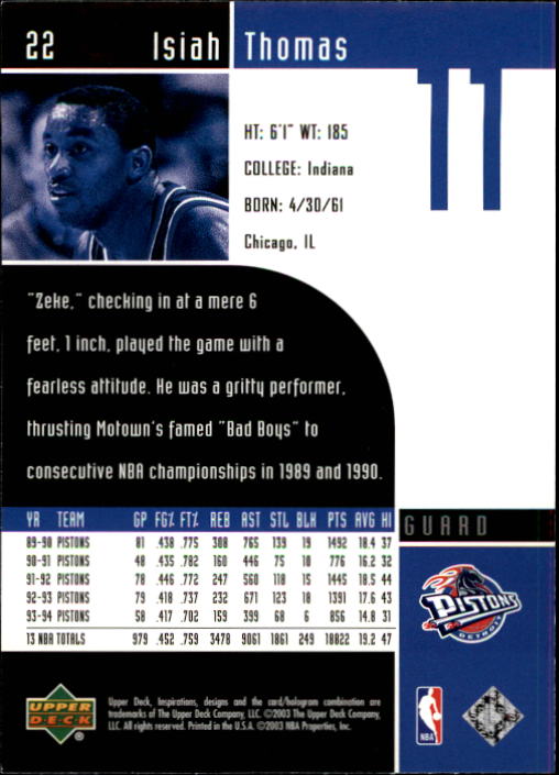 2002/2003 Inspirations (Upper Deck) Basketball - Picture 45 of 225