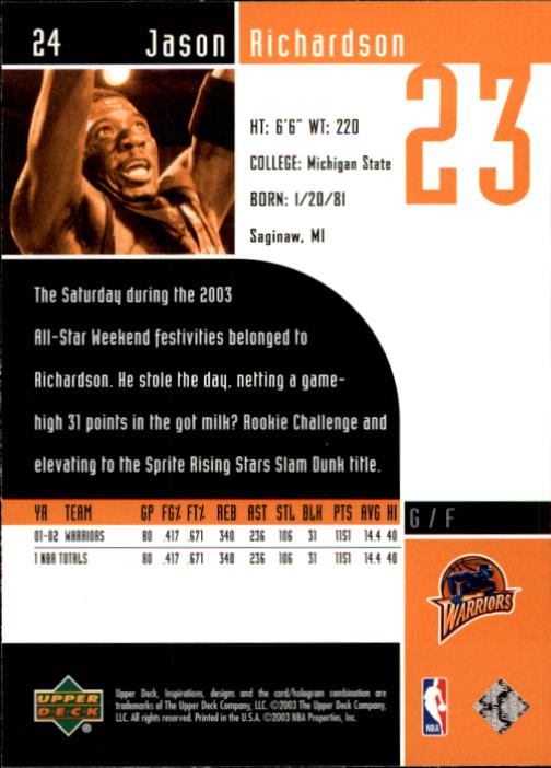 2002/2003 Inspirations (Upper Deck) Basketball - Picture 49 of 225