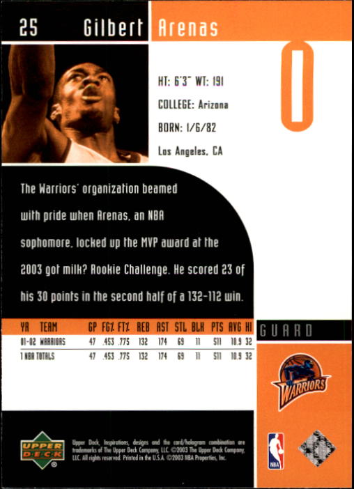 2002/2003 Inspirations (Upper Deck) Basketball - Picture 51 of 225