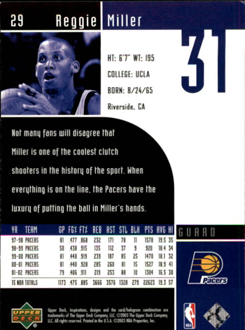 2002/2003 Inspirations (Upper Deck) Basketball - Picture 59 of 225
