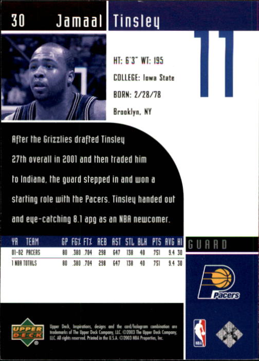 2002/2003 Inspirations (Upper Deck) Basketball - Picture 61 of 225