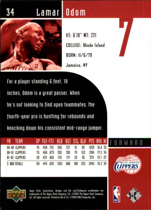 2002/2003 Inspirations (Upper Deck) Basketball - Picture 69 of 225
