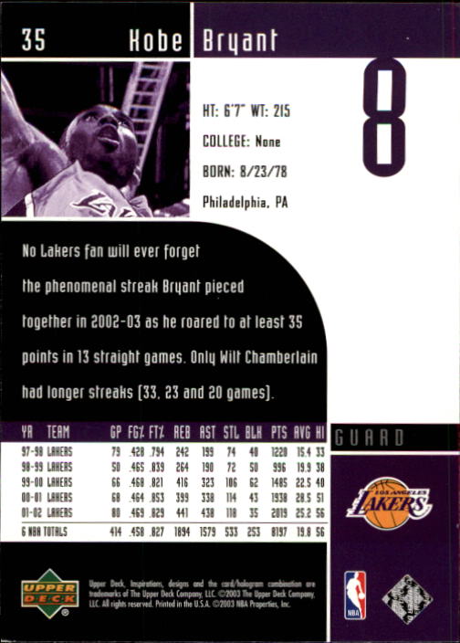 2002/2003 Inspirations (Upper Deck) Basketball - Picture 71 of 225