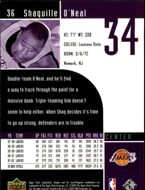 2002/2003 Inspirations (Upper Deck) Basketball - Picture 73 of 225