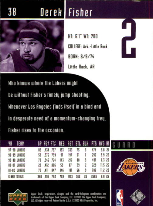 2002/2003 Inspirations (Upper Deck) Basketball - Picture 77 of 225
