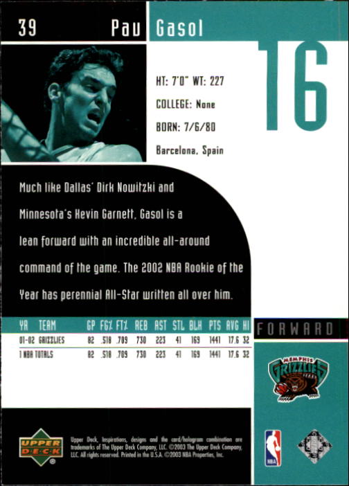 2002/2003 Inspirations (Upper Deck) Basketball - Picture 79 of 225