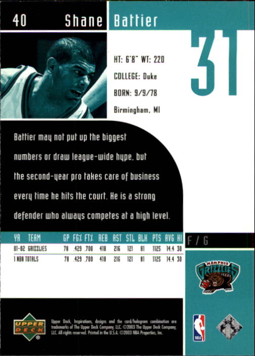 2002/2003 Inspirations (Upper Deck) Basketball - Picture 81 of 225