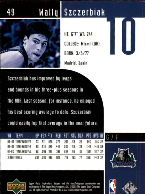 2002/2003 Inspirations (Upper Deck) Basketball - Picture 99 of 225