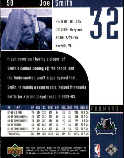 2002/2003 Inspirations (Upper Deck) Basketball - Picture 101 of 225