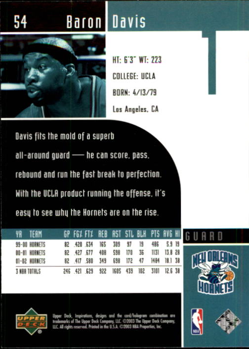2002/2003 Inspirations (Upper Deck) Basketball - Picture 109 of 225