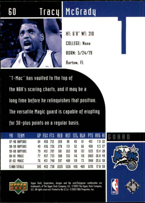2002/2003 Inspirations (Upper Deck) Basketball - Picture 121 of 225