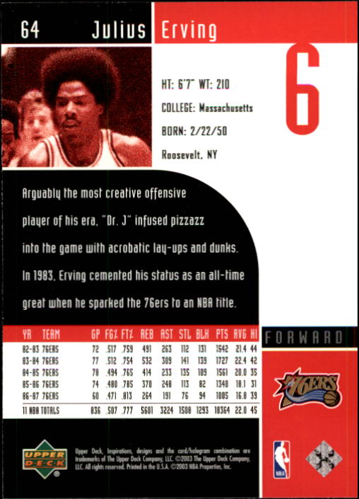 2002/2003 Inspirations (Upper Deck) Basketball - Picture 129 of 225