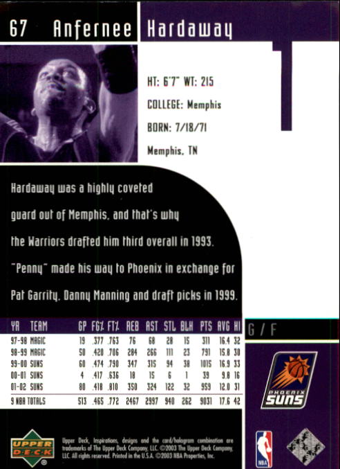 2002/2003 Inspirations (Upper Deck) Basketball - Picture 135 of 225