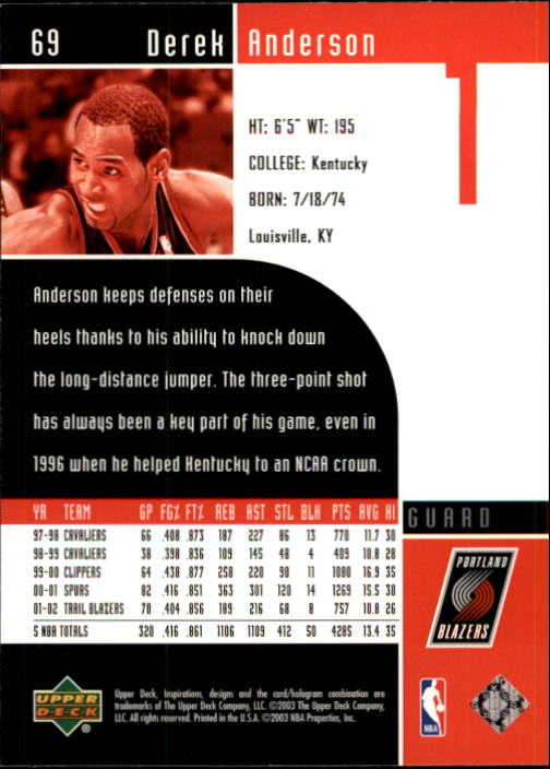 2002/2003 Inspirations (Upper Deck) Basketball - Picture 139 of 225