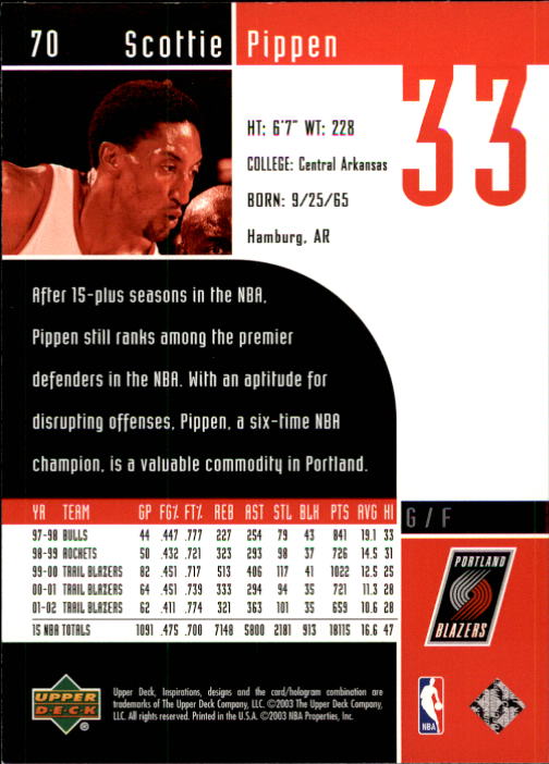 2002/2003 Inspirations (Upper Deck) Basketball - Picture 141 of 225