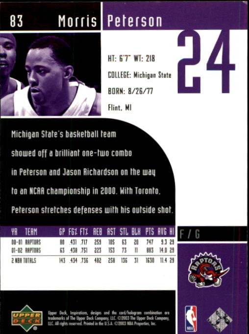 2002/2003 Inspirations (Upper Deck) Basketball - Picture 167 of 225