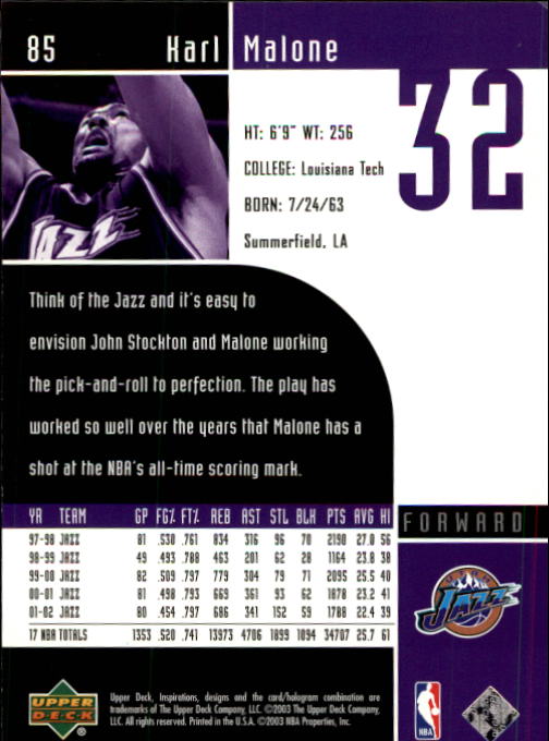 2002/2003 Inspirations (Upper Deck) Basketball - Picture 171 of 225
