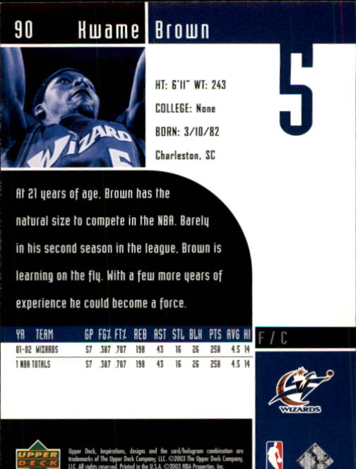2002/2003 Inspirations (Upper Deck) Basketball - Picture 181 of 225