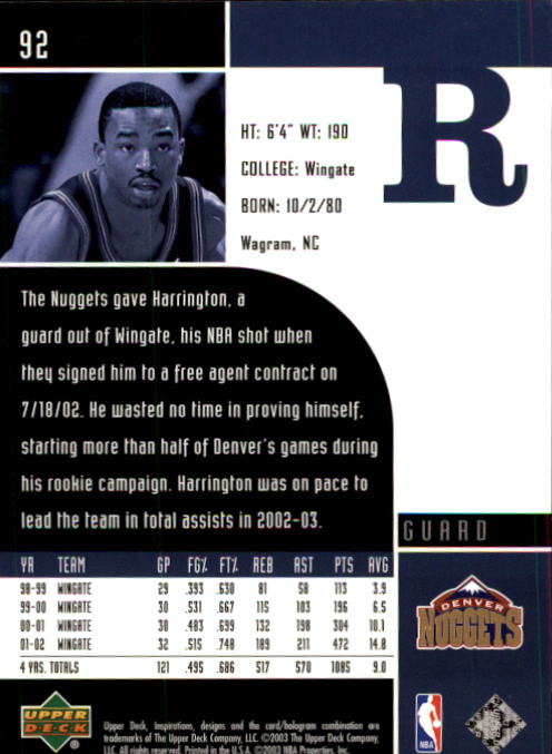 2002/2003 Inspirations (Upper Deck) Basketball - Picture 185 of 225
