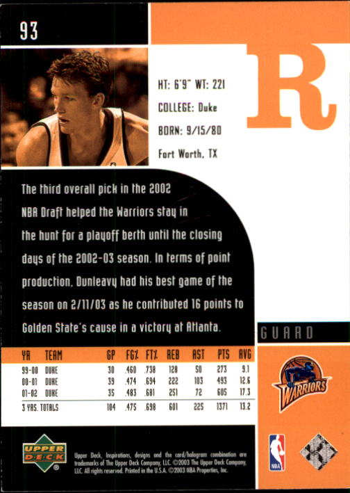 2002/2003 Inspirations (Upper Deck) Basketball - Picture 187 of 225