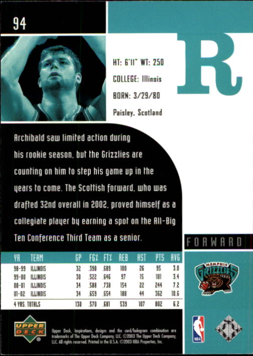 2002/2003 Inspirations (Upper Deck) Basketball - Picture 189 of 225