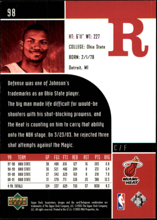 2002/2003 Inspirations (Upper Deck) Basketball - Picture 197 of 225