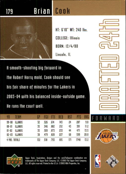 2002/2003 Inspirations (Upper Deck) Basketball - Picture 213 of 225