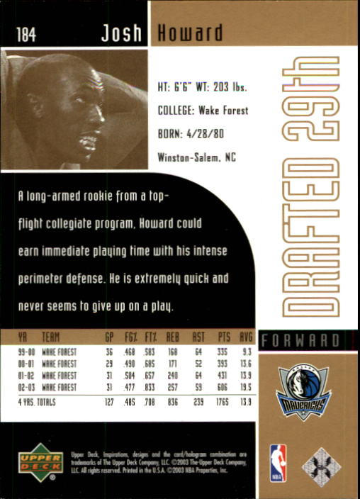 2002/2003 Inspirations (Upper Deck) Basketball - Picture 219 of 225